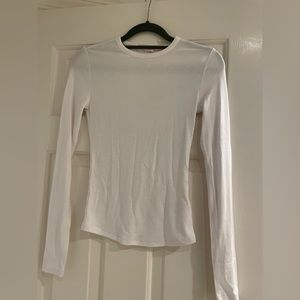 White Nuuds Long Sleeve Slinky Rib  XS